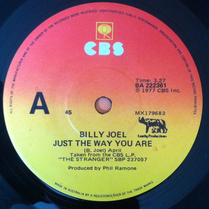 Billy Joel – Just The Way You Are / Get It Right The First Time (VG+/Generic)