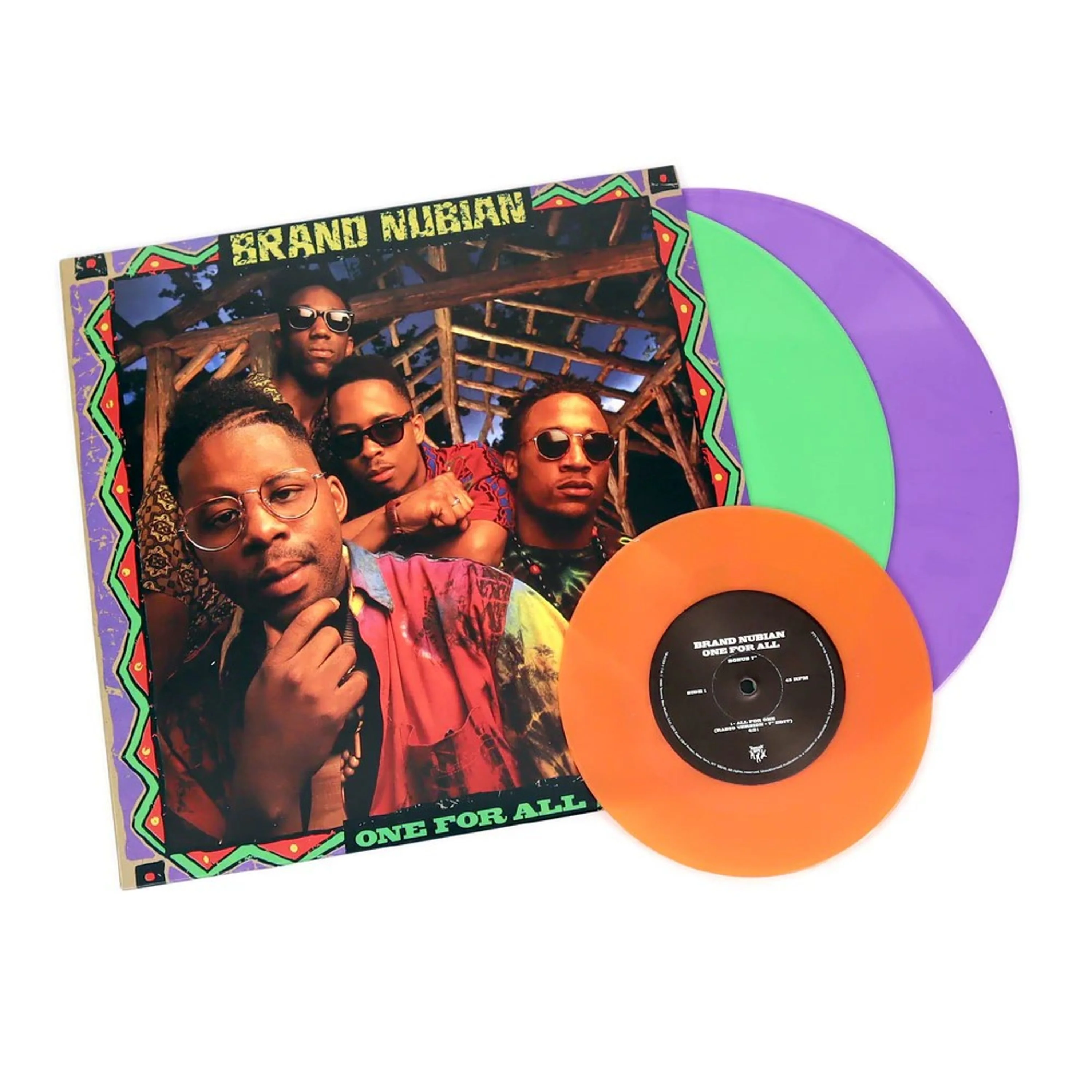 Brand Nubian – One For All (2xLP, 7", Neon Purple & Green Vinyl) - Image 2