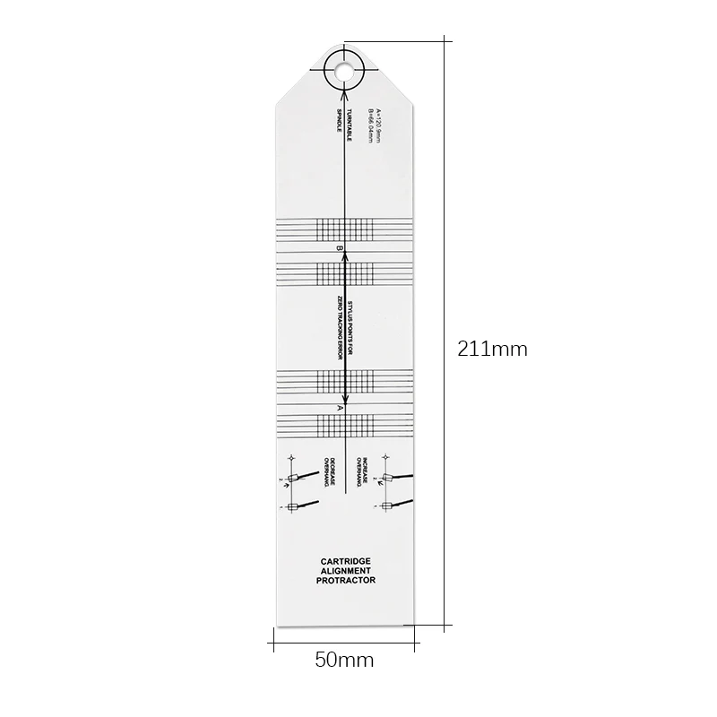 Cartridge Alignment Protractor – Acrylic Turntable Cartridge Setup Tool