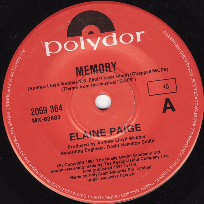 Elaine Paige – Memory (VG+/E)