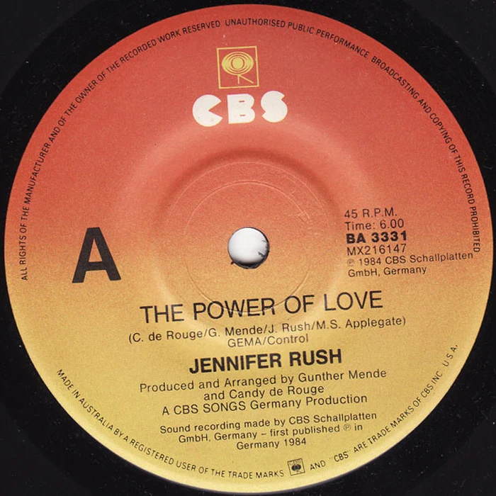 Jennifer Rush – The Power Of Love (E/Generic)