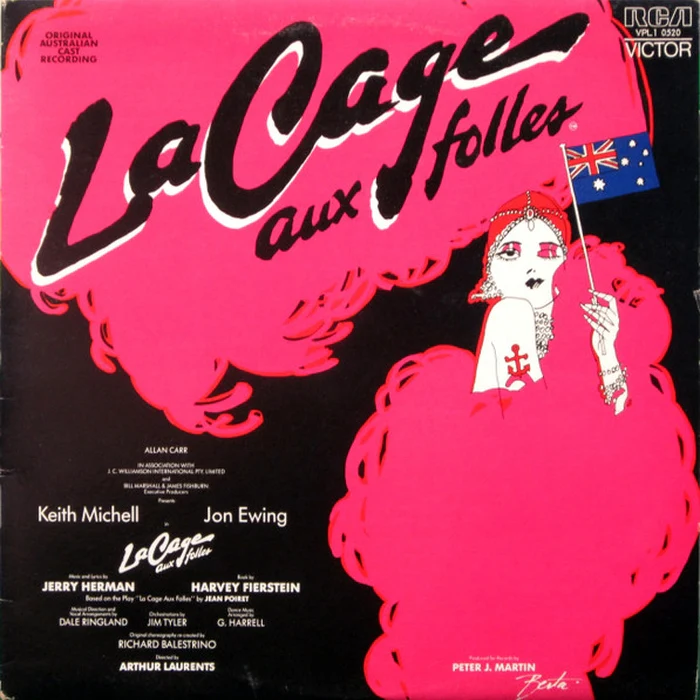Jerry Herman, Keith Michell, Jon Ewing – La Cage Aux Folles (Original Australian Cast Recording) (E/VG+)