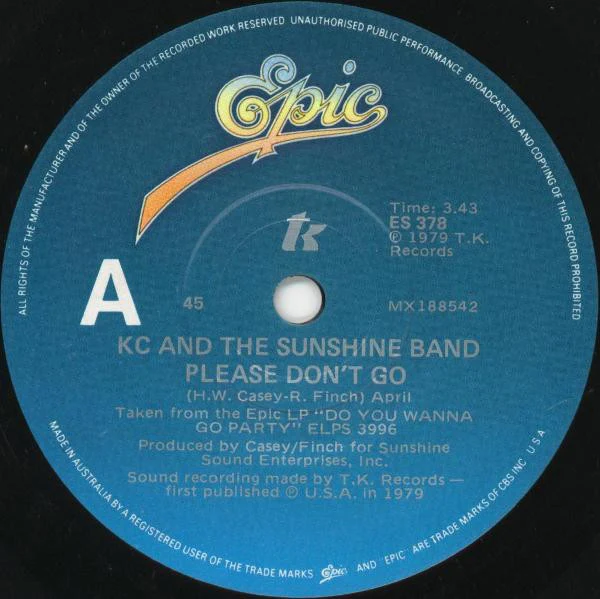 KC & The Sunshine Band – Please Don't Go (VG+/Generic)
