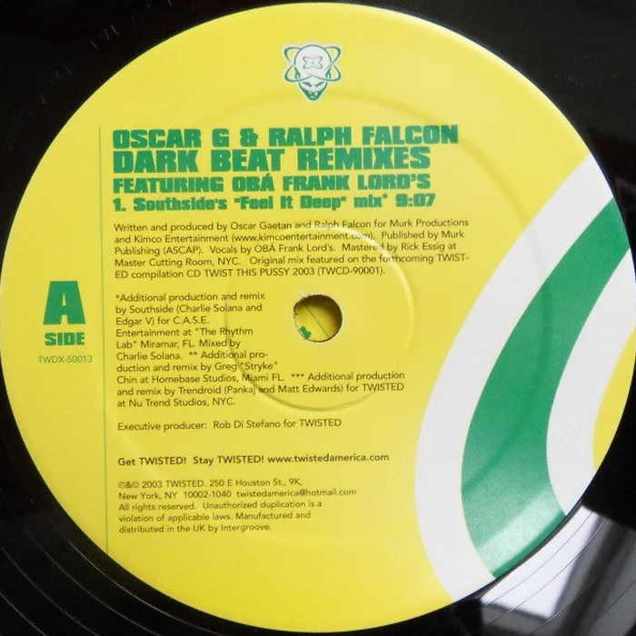 Oscar G & Ralph Falcon – Dark Beat (Remixes) (2x12") (VG/Generic)