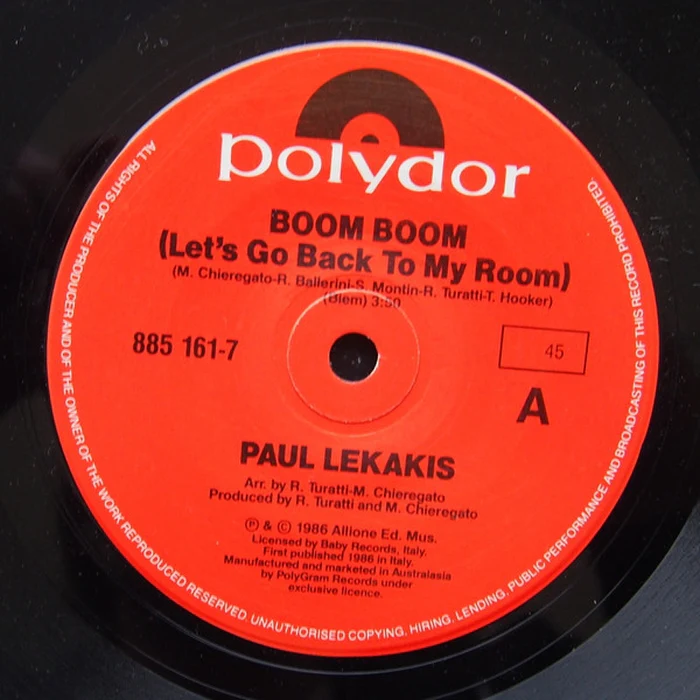 Paul Lekakis – Boom Boom (Let's Go Back To My Room) (VG+/Generic)