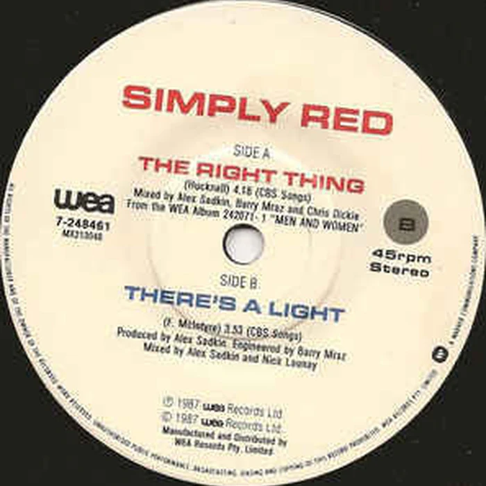 Simply Red – The Right Thing (VG+/Generic)