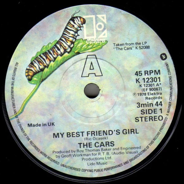 The Cars – My Best Friend's Girl (VG+/Generic)