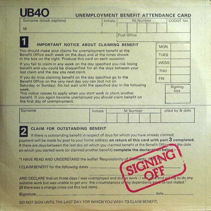 UB40 – Signing Off (VG+/VG+)